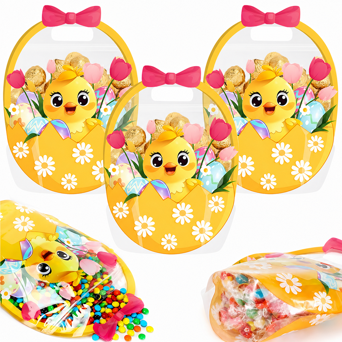 🎃 Halloween Party Favor Bags – Transparent Treat Bags in Fun Halloween Designs
