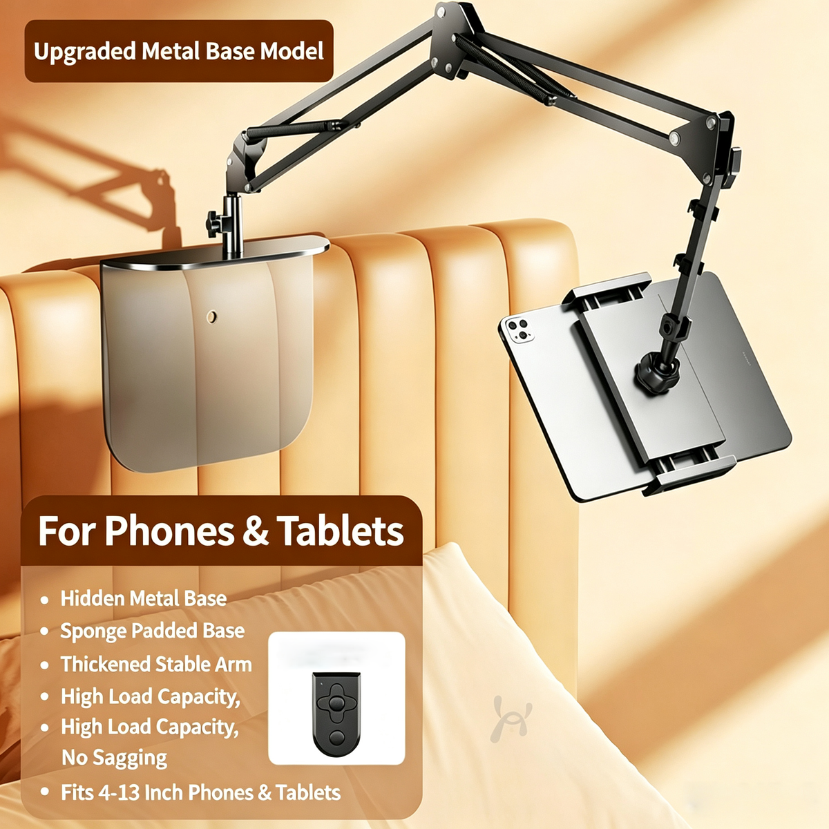 360° Rotatable Lazy Tablet Stand – Adjustable Arm for Bedside & Desk📱