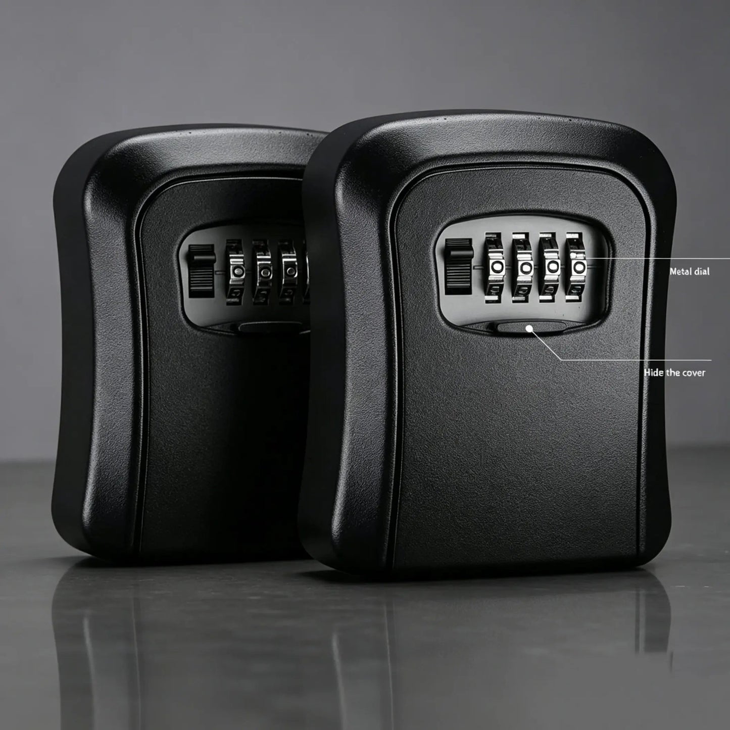 Wall Mount Key Lock Box - 4 Digit Combination Lockbox for Keys Safe Security Storage Resettable Code Lockbox for Outdoor Home Office Garage