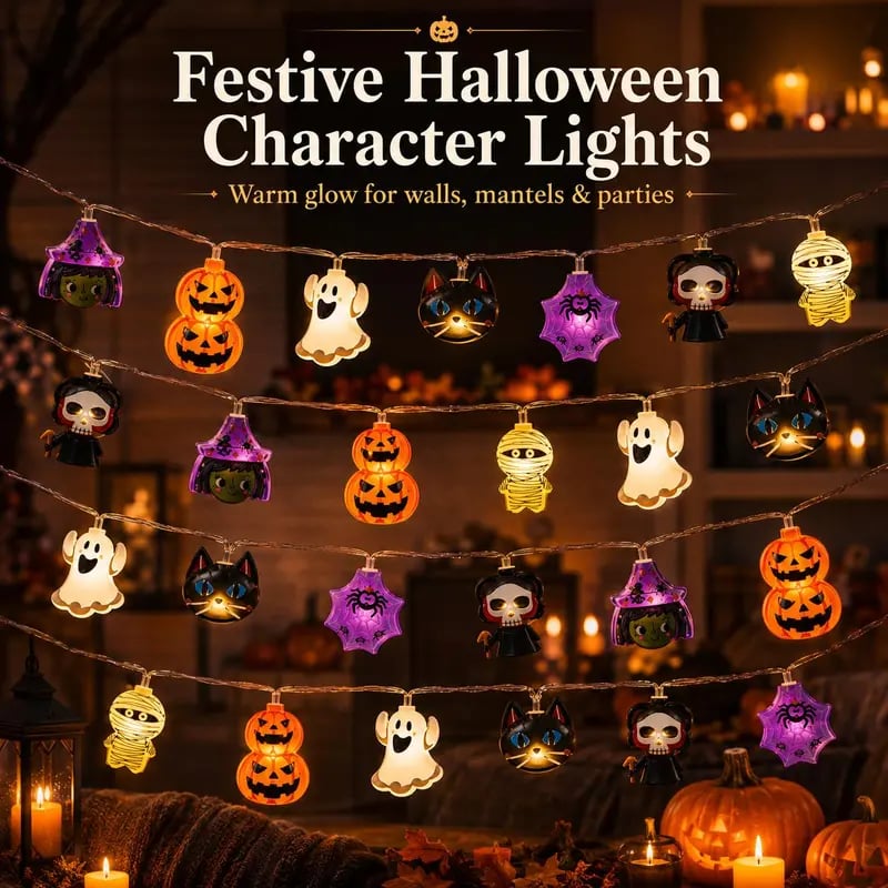 USB-Powered Pumpkin LED String Lights