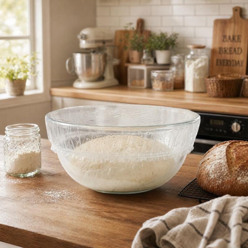 š„LAST DAY SALE 49% OFF-100Pcs Medium Reusable Elastic Plastic Bowl Covers - Kitchen Bread Proofing