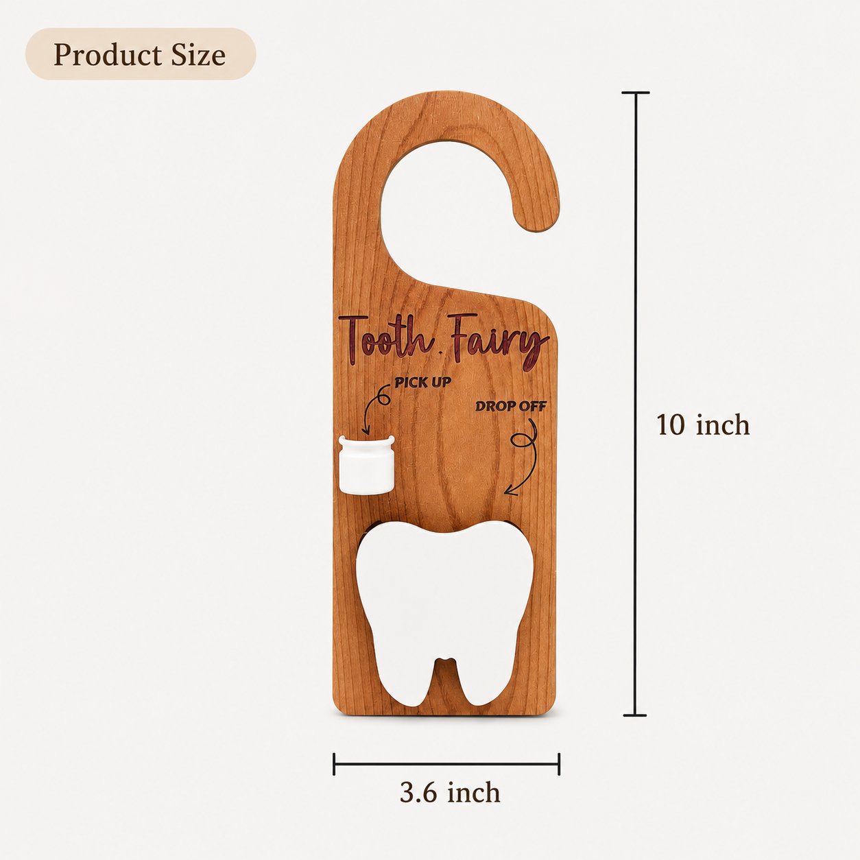 🧚 Wooden Tooth Fairy Door Hanger for Lost Tooth Traditions