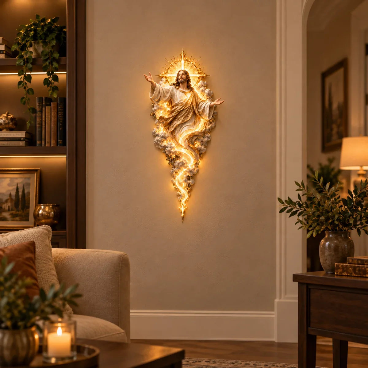 🔥Last Day 50% OFF - ✝️ Light of the World Jesus Wall Sculpture – A Radiant Symbol of Faith for the Home