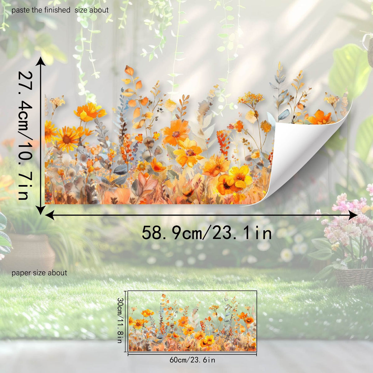 💐Colorful Floral Bouquet Window Sticker🖼️(Cut to size freely)