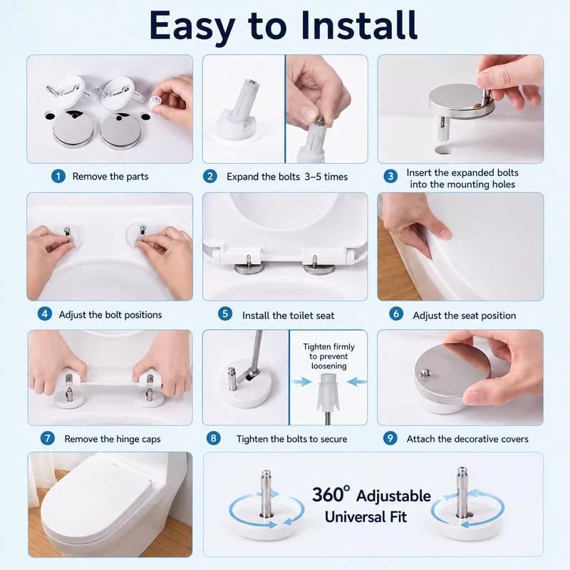 š„HOT SALEš„2 Counts, Universal Toilet Seat Expansion Screw Bolts, Thickened Stainless Steelš©