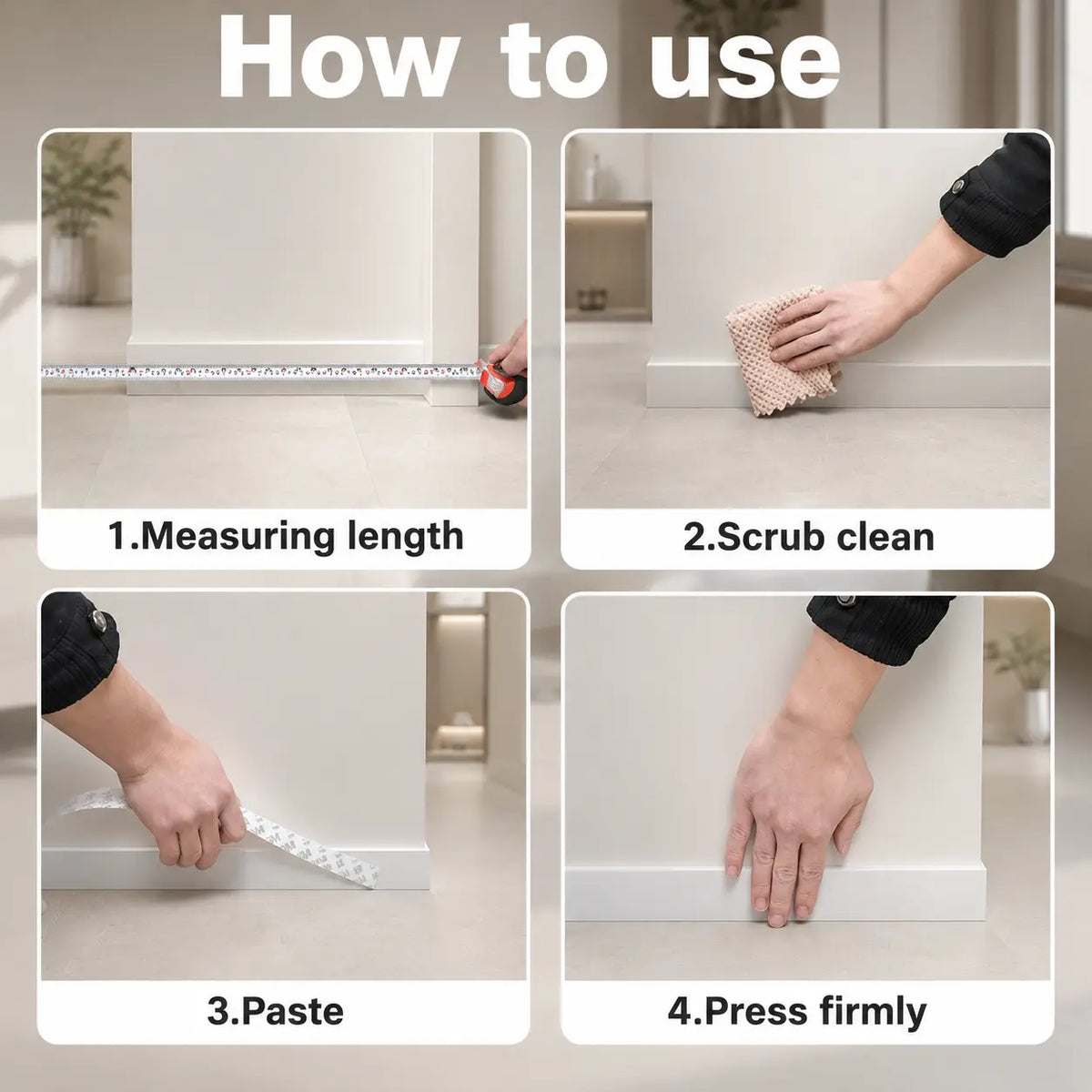 Adhesive Weather Stripping Tape — All-Season Door & Window Draft Stopper