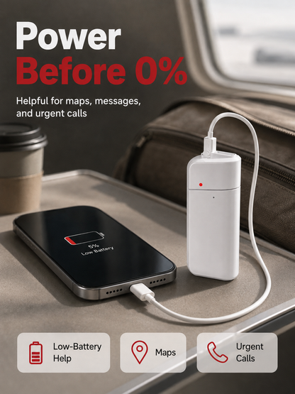 Portable Emergency Phone Charger AA Battery Powered Power Bank with LED Flashlight