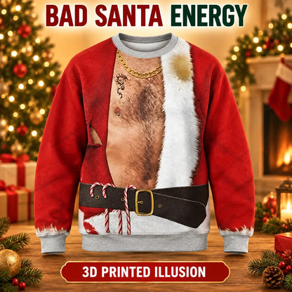 Humorous 3D-Illusion Ugly Christmas Sweatshirt