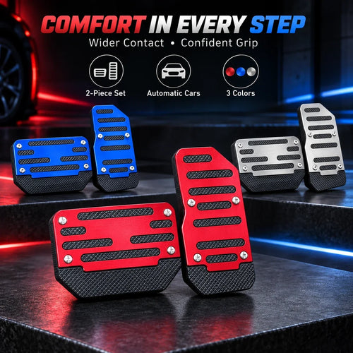 Car Pedal Covers, Aluminum Alloy Sets for Automatic & Manual Vehicles
