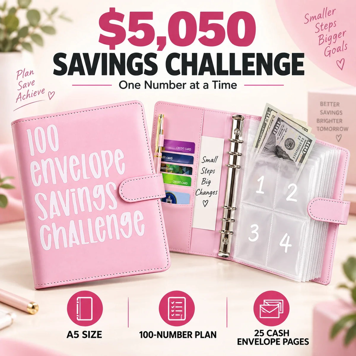 $5,050 Savings Challenge Binder