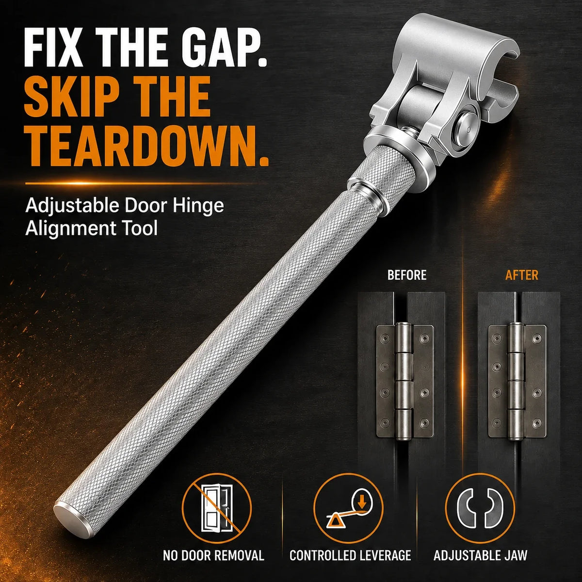 Adjustable Door Hinge Alignment Tool – No-Removal Gap & Sagging Door Adjuster