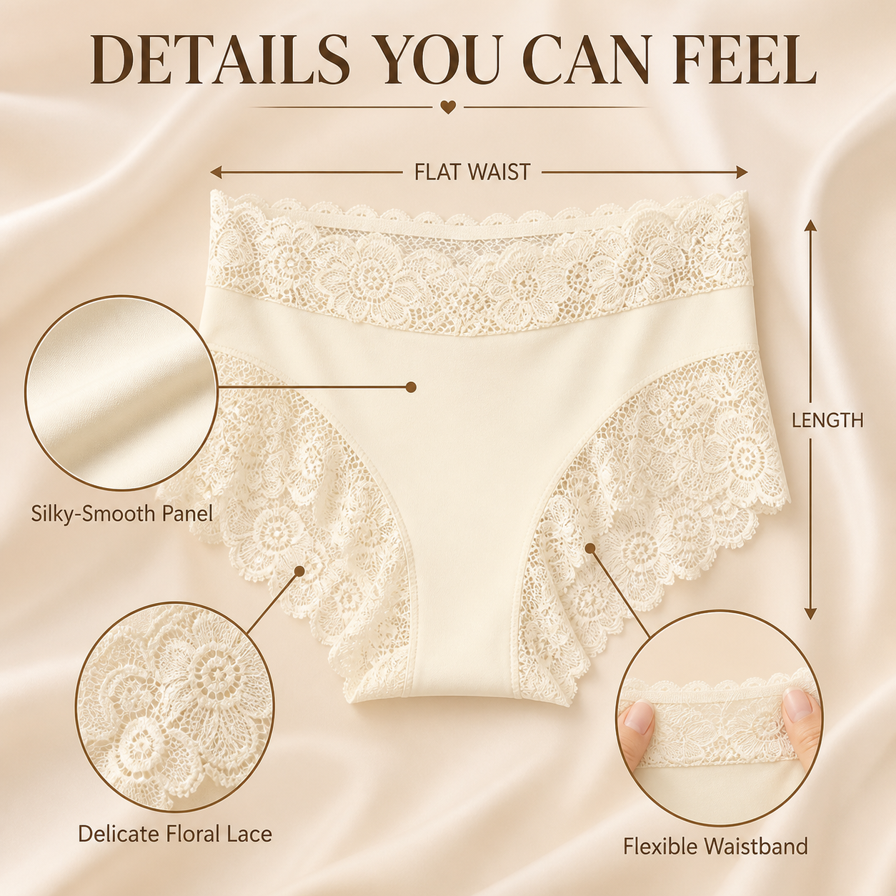 Silky Smooth & Sexy Lace Mid-Waist Panties