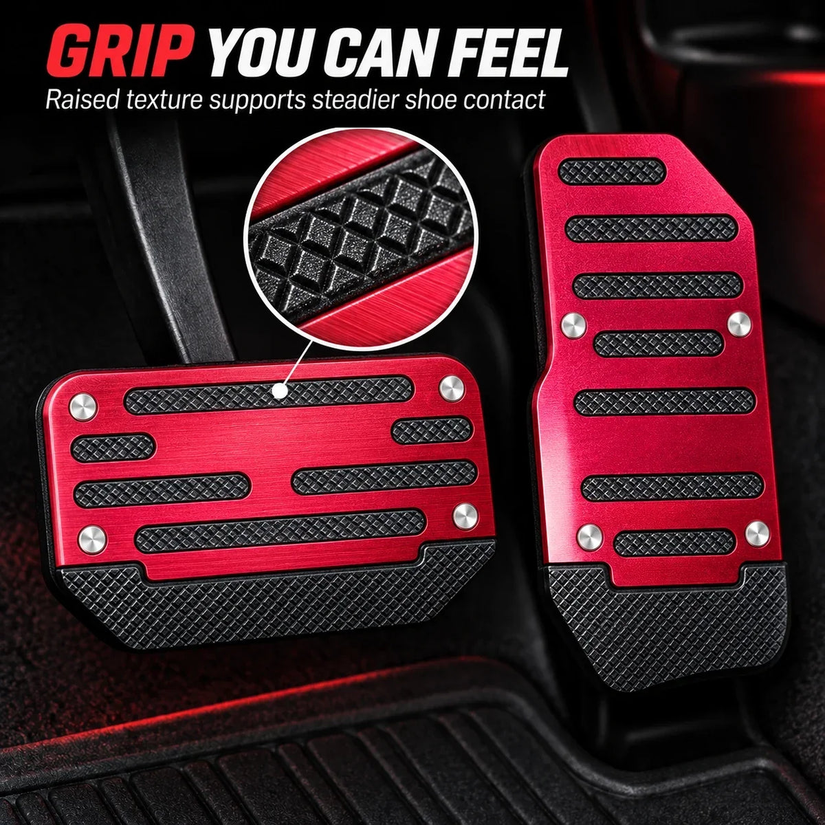 Car Pedal Covers, Aluminum Alloy Sets for Automatic & Manual Vehicles
