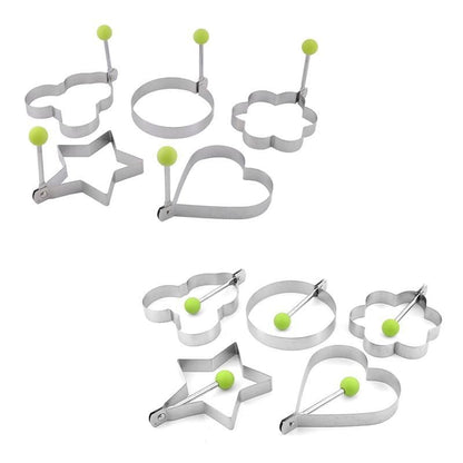 🍳 Stainless Steel Egg Rings and Pancake Molds 5 Shapes