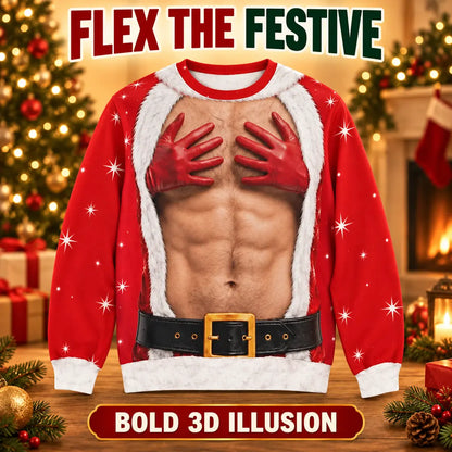 Humorous 3D-Illusion Ugly Christmas Sweatshirt