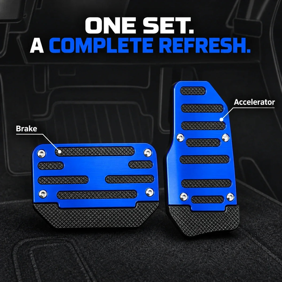 Car Pedal Covers, Aluminum Alloy Sets for Automatic & Manual Vehicles
