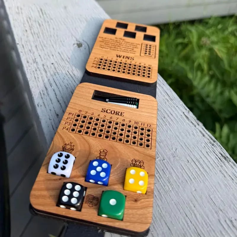 🔥 LAST DAY 49% OFF – ⚓ Ship, Captain, Crew Travel Dice Game | Compact Cherry-Wood Game with Dice, Scoring Pegs & Leatherette Carry Case for 2–4 Players 🎲✨