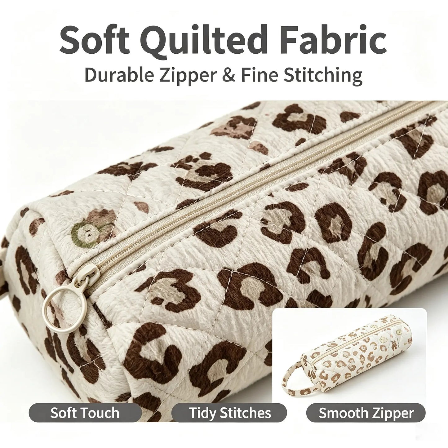 🎒Quilted Multi‑Purpose Storage Bag, Portable Zipper Cosmetic Makeup Pouch with Handle