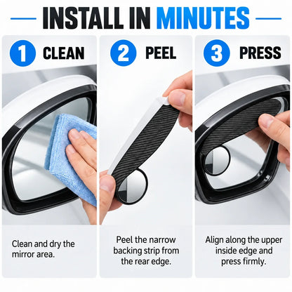 Car Rearview Mirror Rain Visor with Adjustable Blind Spot Mirror