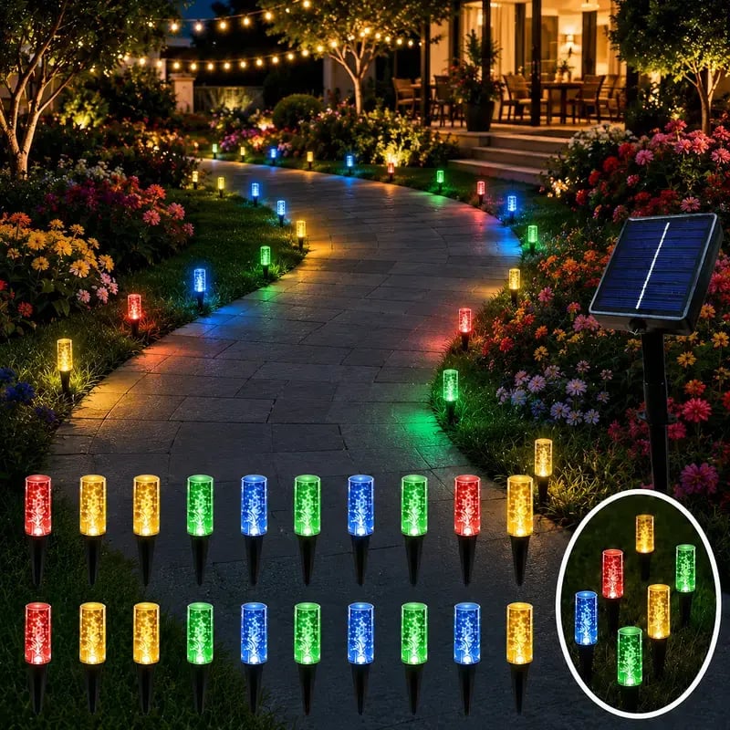 Set of 20 LED Solar Garden Stake Lights