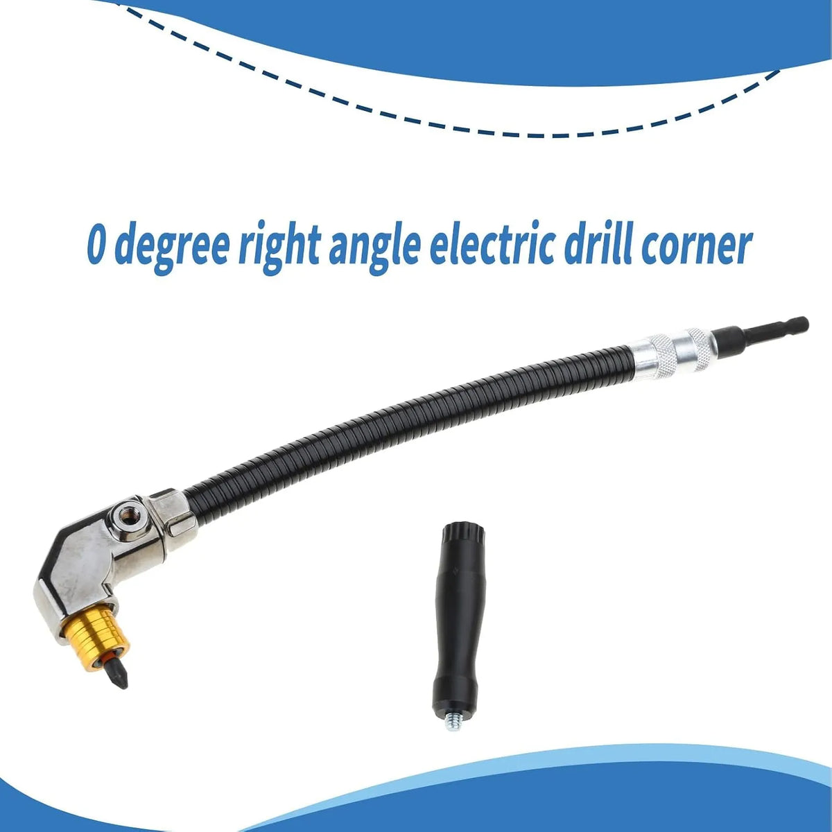 🔧 Flexible 90‑Degree Right‑Angle Drill Attachment with Long Flexible Shaft