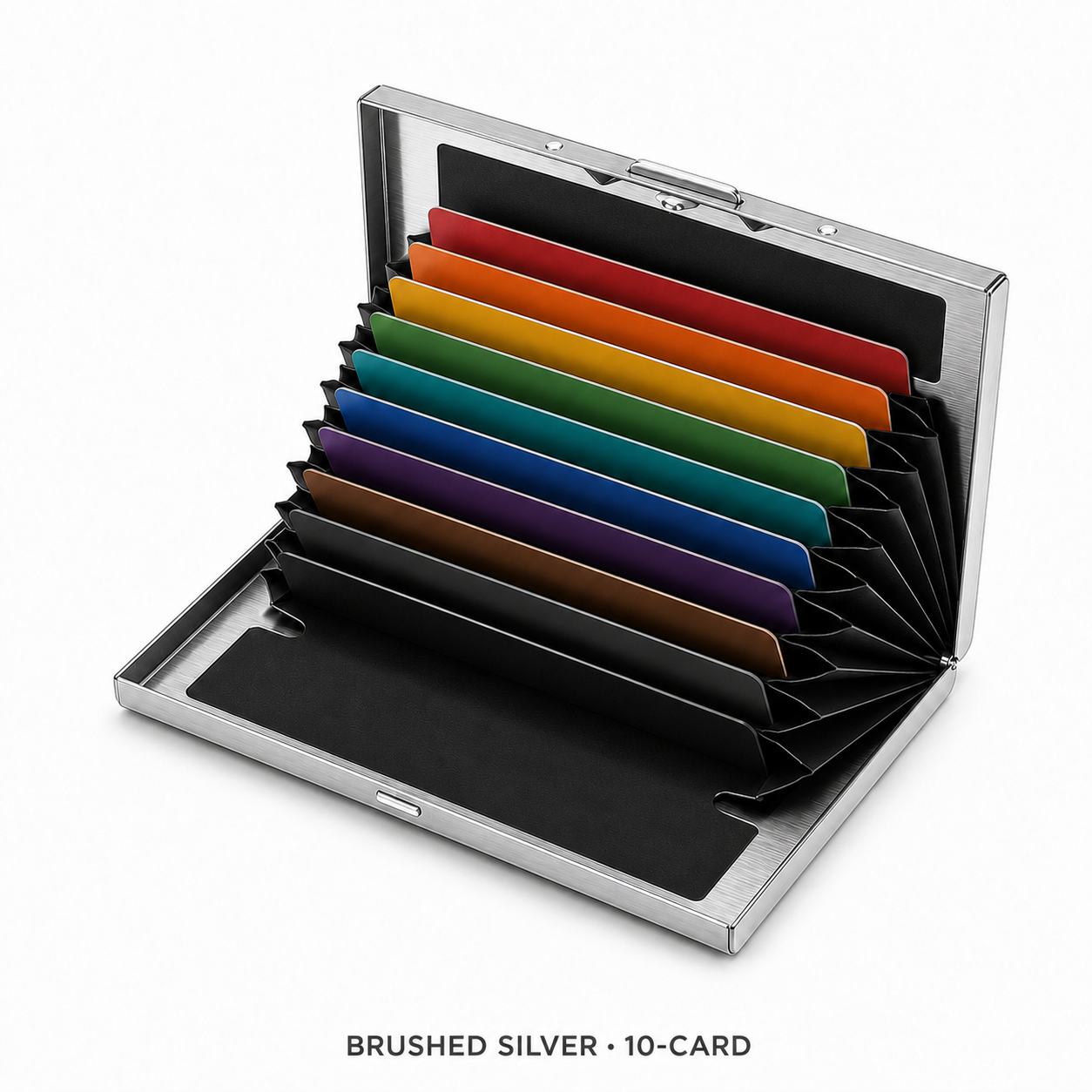 🔒 RFID-Blocking Stainless Steel Card Wallet – 6/10-Card Slim Organizer