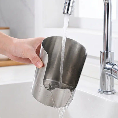 Stainless Steel Utensil Holder & Pot Lid Organizer – Rust-Proof, Drain Notch Design, Easy to Clean