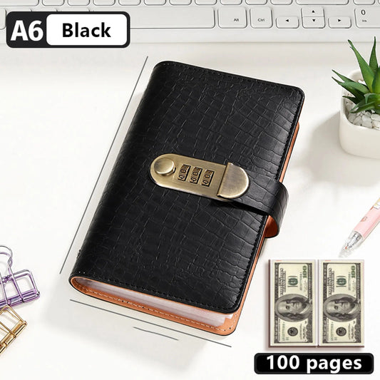 🔒 Secure Your Cash in Style! Lockable A6 Savings Notebook with 3-Digit Combination Lock 💸