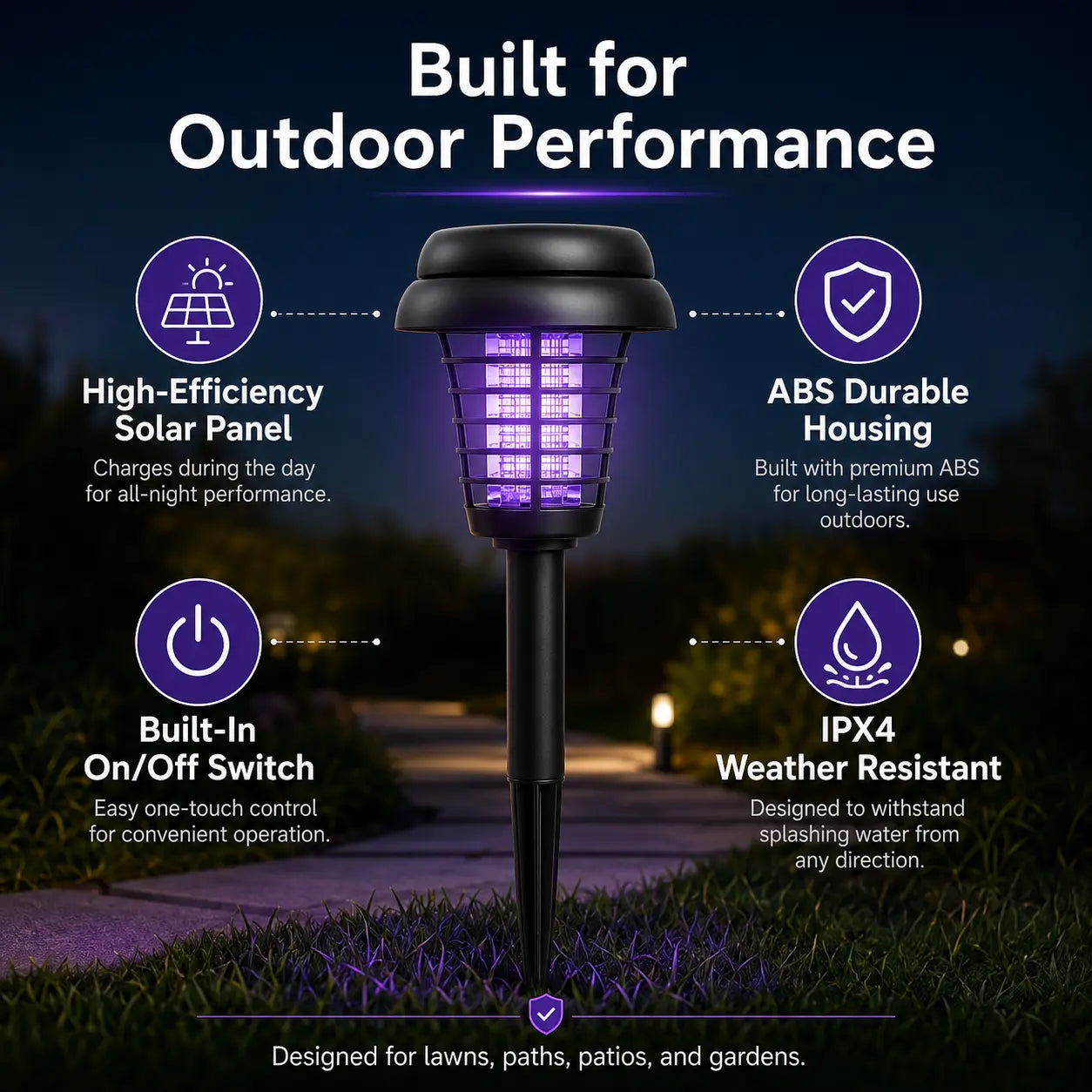 ☀️🦟 Solar Mosquito Zapper | 2-in-1 Bug Killer & Yard Light