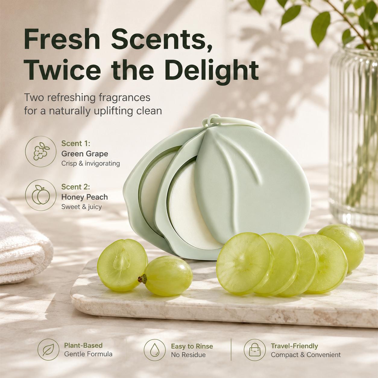 Cute Peach-Shaped Portable Soap Sheet Holder, Double-Layer Travel Soap Case ✅