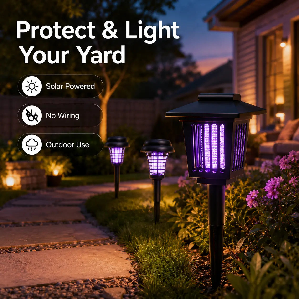 ☀️🦟 Solar Mosquito Zapper | 2-in-1 Bug Killer & Yard Light