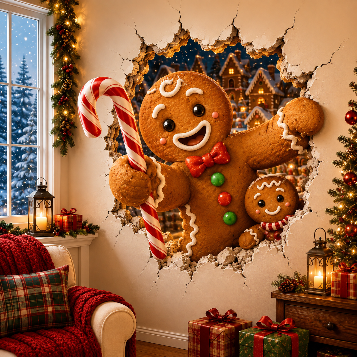 🔥Last Day 50% OFF-19.7'' Christmas Breaking Through the Wall Decal