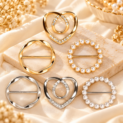 ✨4-Piece Women's Metal Shirt Clips – Round & Heart Designs for Loose Clothing