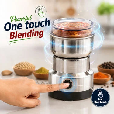 ✨Mini Stainless Steel Spice Coffee Grinder, One Touch Multi-Function Dry Grain Powder Mill