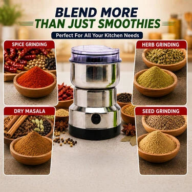 ✨Mini Stainless Steel Spice Coffee Grinder, One Touch Multi-Function Dry Grain Powder Mill