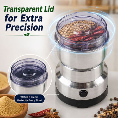✨Mini Stainless Steel Spice Coffee Grinder, One Touch Multi-Function Dry Grain Powder Mill