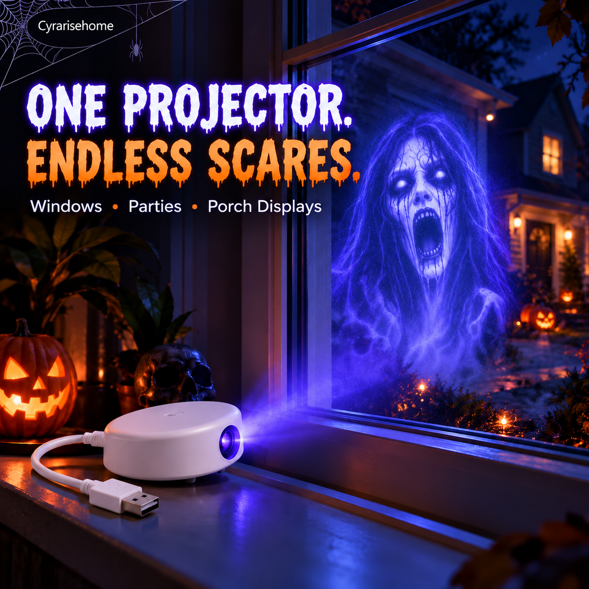 Halloween Ghost Window Projector – Spooky Effects for Home & Car