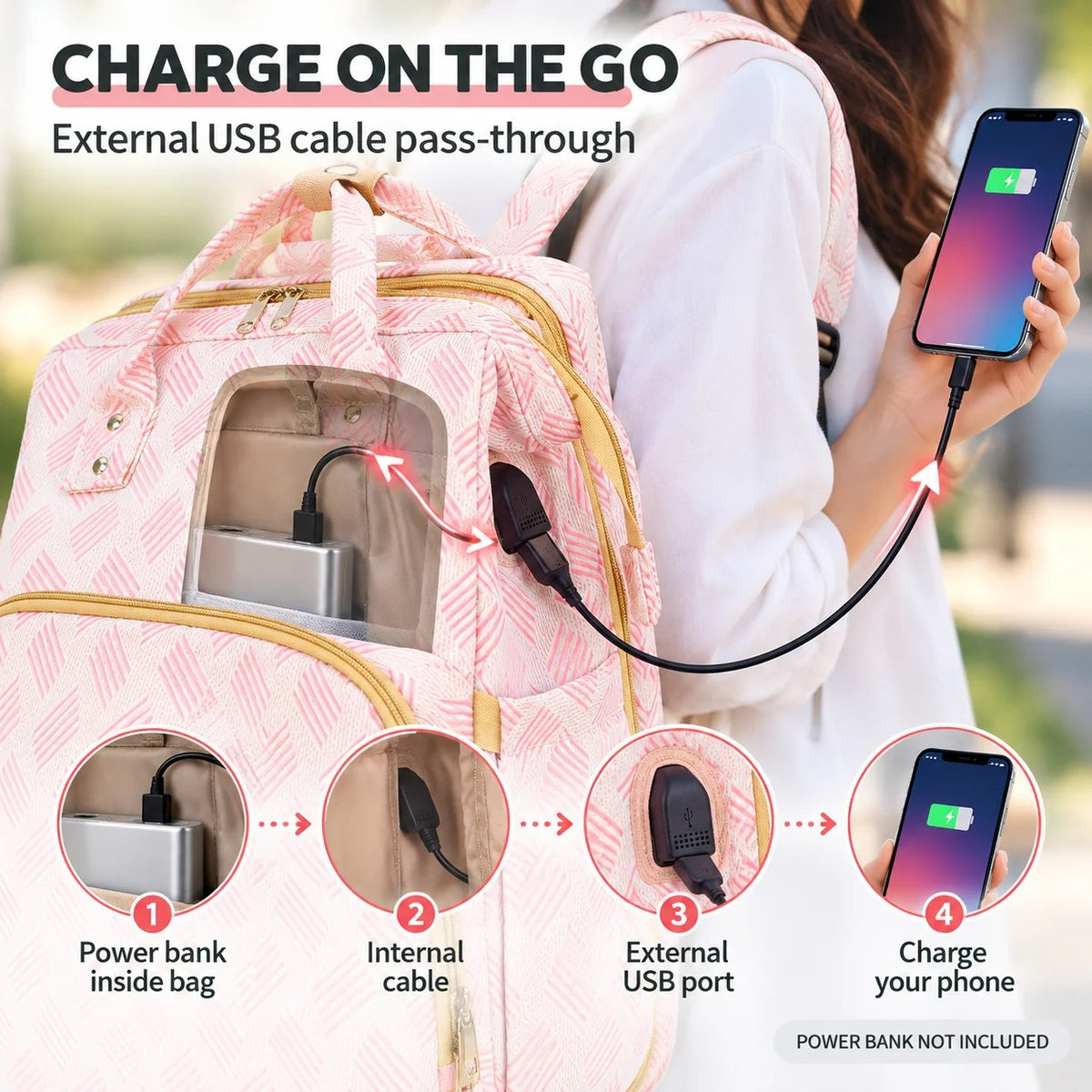 🍼3-in-1 Diaper Bag Backpack with Fold-Out Changing Station🍼