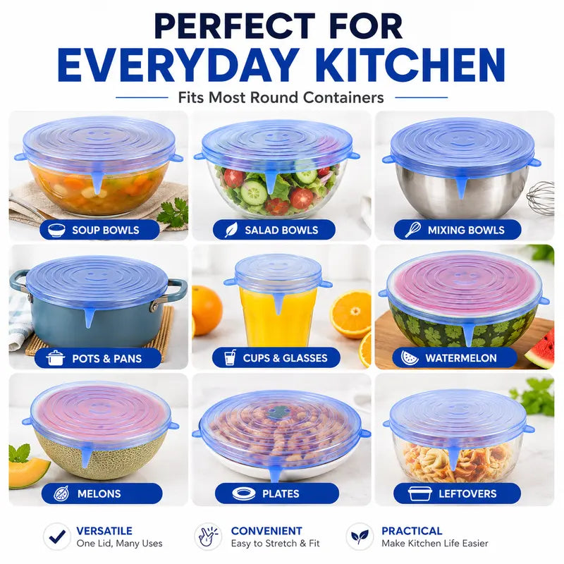 🔥Adpartner Silicone Lids for Food Storage (6-Pack)