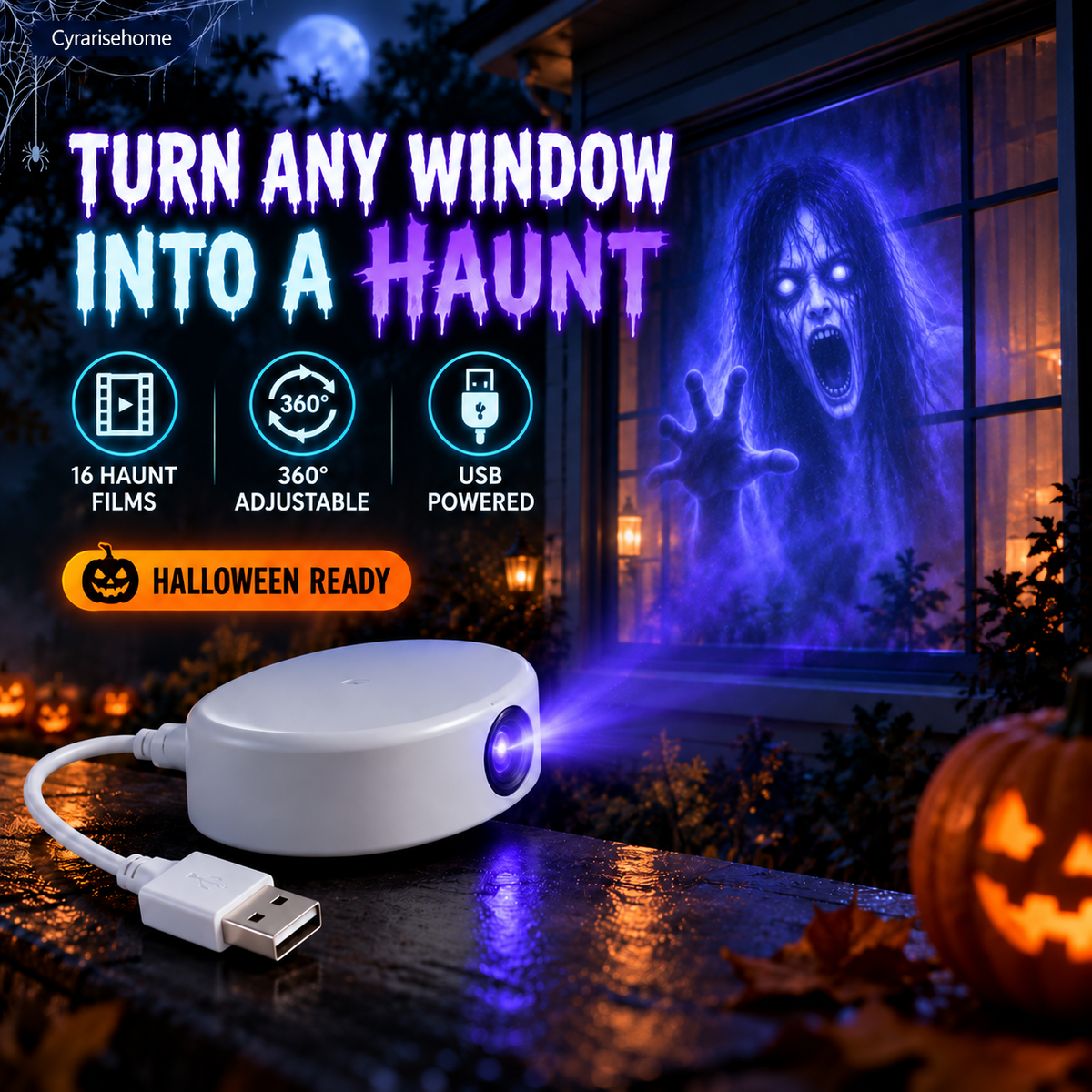 Halloween Ghost Window Projector – Spooky Effects for Home & Car