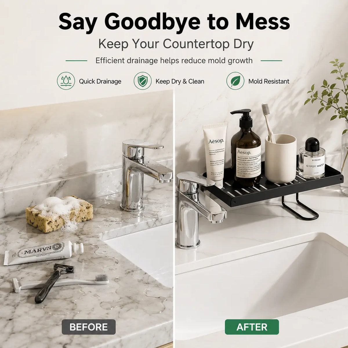 Foldable Steel Over-Sink Shelf Organizer, No-Drill Adjustable Storage Rack ✅