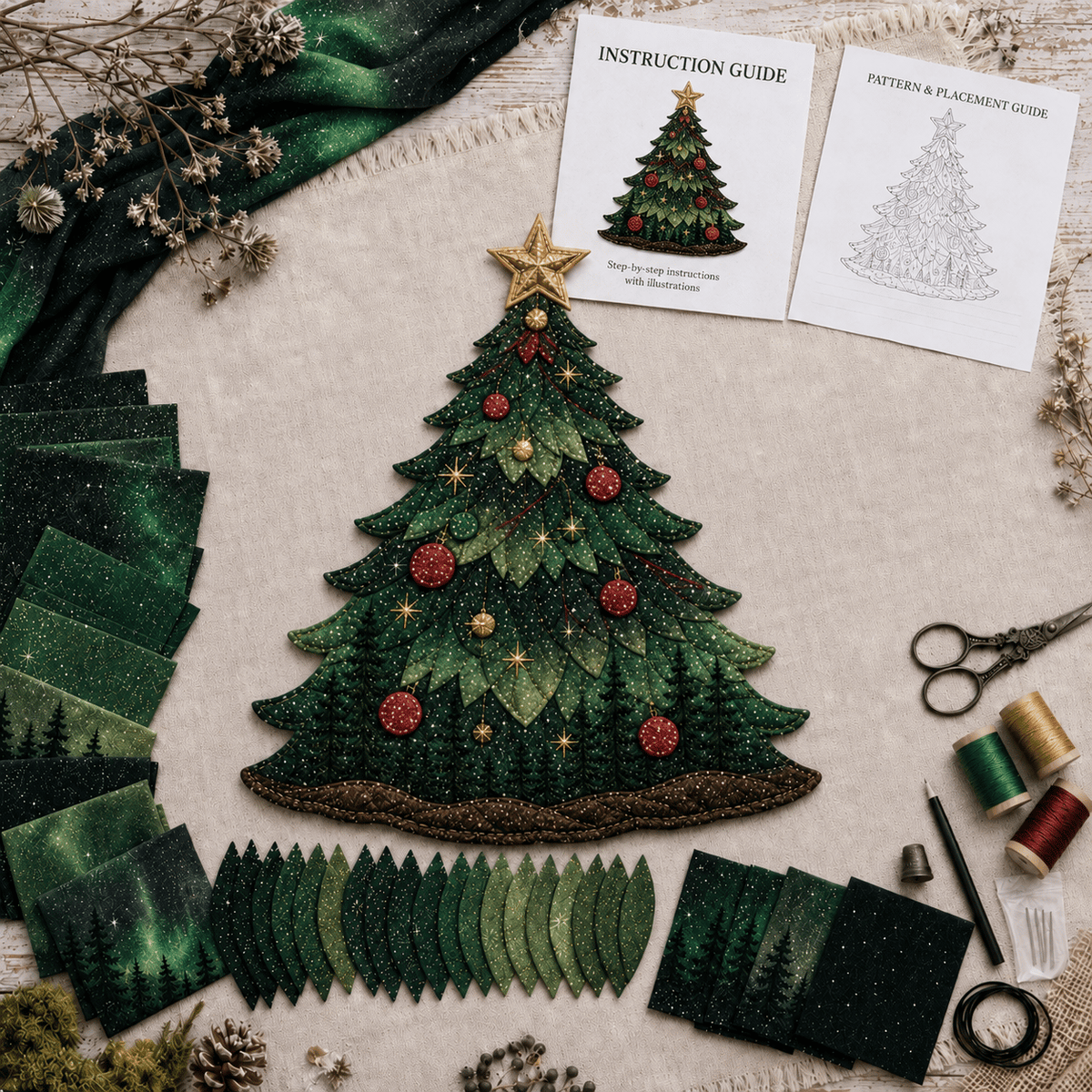 🧵 Christmas Fabric Art Door Hanging Craft Kit