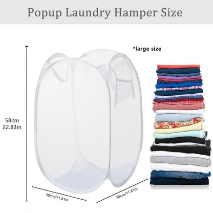 Foldable Mesh Laundry Basket – Breathable Large Capacity Hamper for Home & Bathroom
