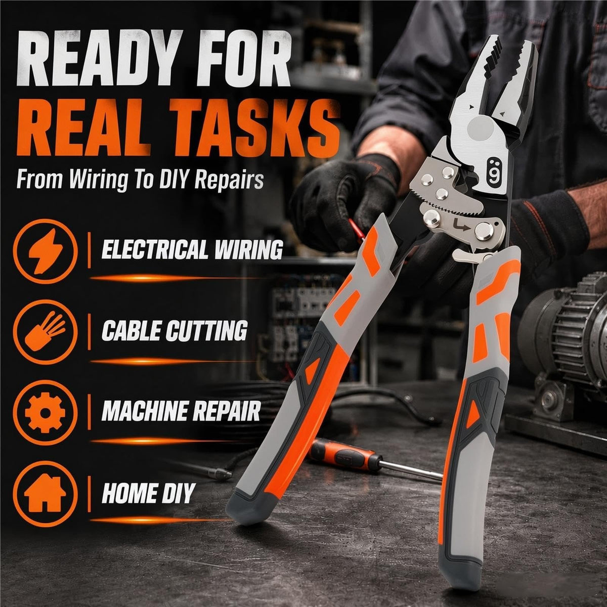 55-Steel Self-Locking Anti-Skid Ratchet Pliers | Heavy-Duty Wire Cutters & Holding Tool🔧⚙️