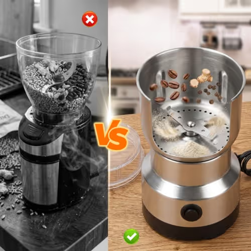 ✨Mini Stainless Steel Spice Coffee Grinder, One Touch Multi-Function Dry Grain Powder Mill