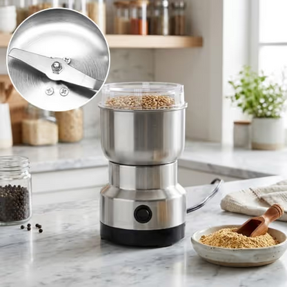 ✨Mini Stainless Steel Spice Coffee Grinder, One Touch Multi-Function Dry Grain Powder Mill