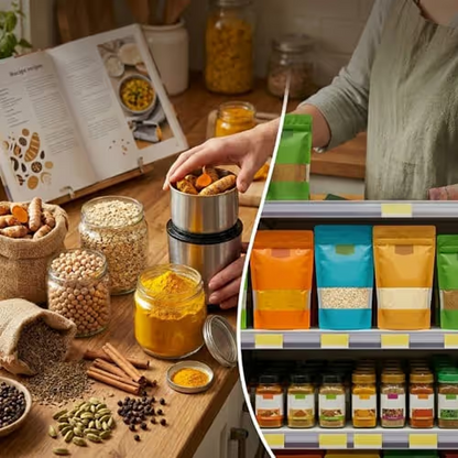 ✨Mini Stainless Steel Spice Coffee Grinder, One Touch Multi-Function Dry Grain Powder Mill