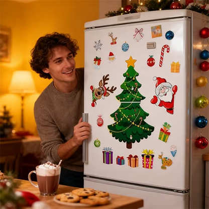 Christmas Refrigerator Magnets,DIY Fridge Santa Reindeer Snowman