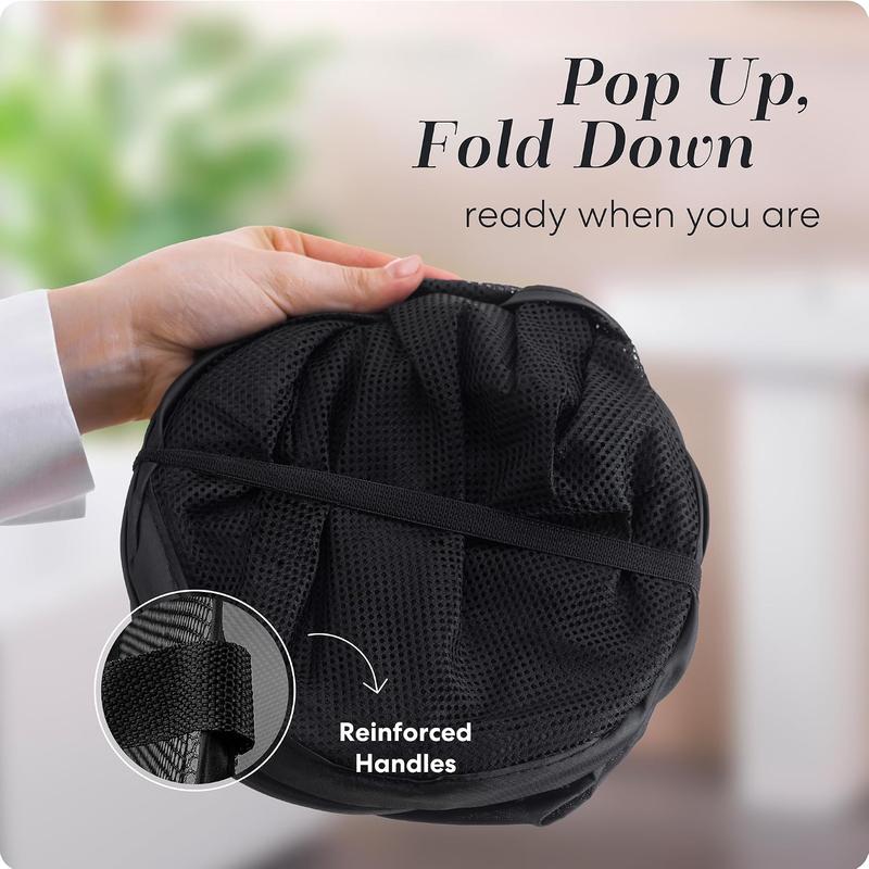 Foldable Mesh Laundry Basket – Breathable Large Capacity Hamper for Home & Bathroom