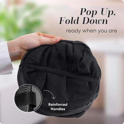 Foldable Mesh Laundry Basket – Breathable Large Capacity Hamper for Home & Bathroom